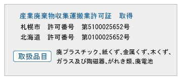 産業廃棄物収集運搬業許可証